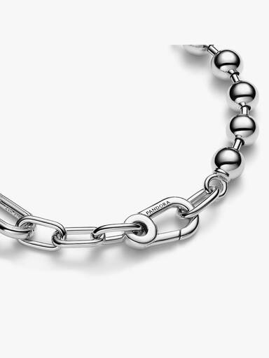 Brazalete de Eslabones Link y Cuentas Metálicas Pandora ME