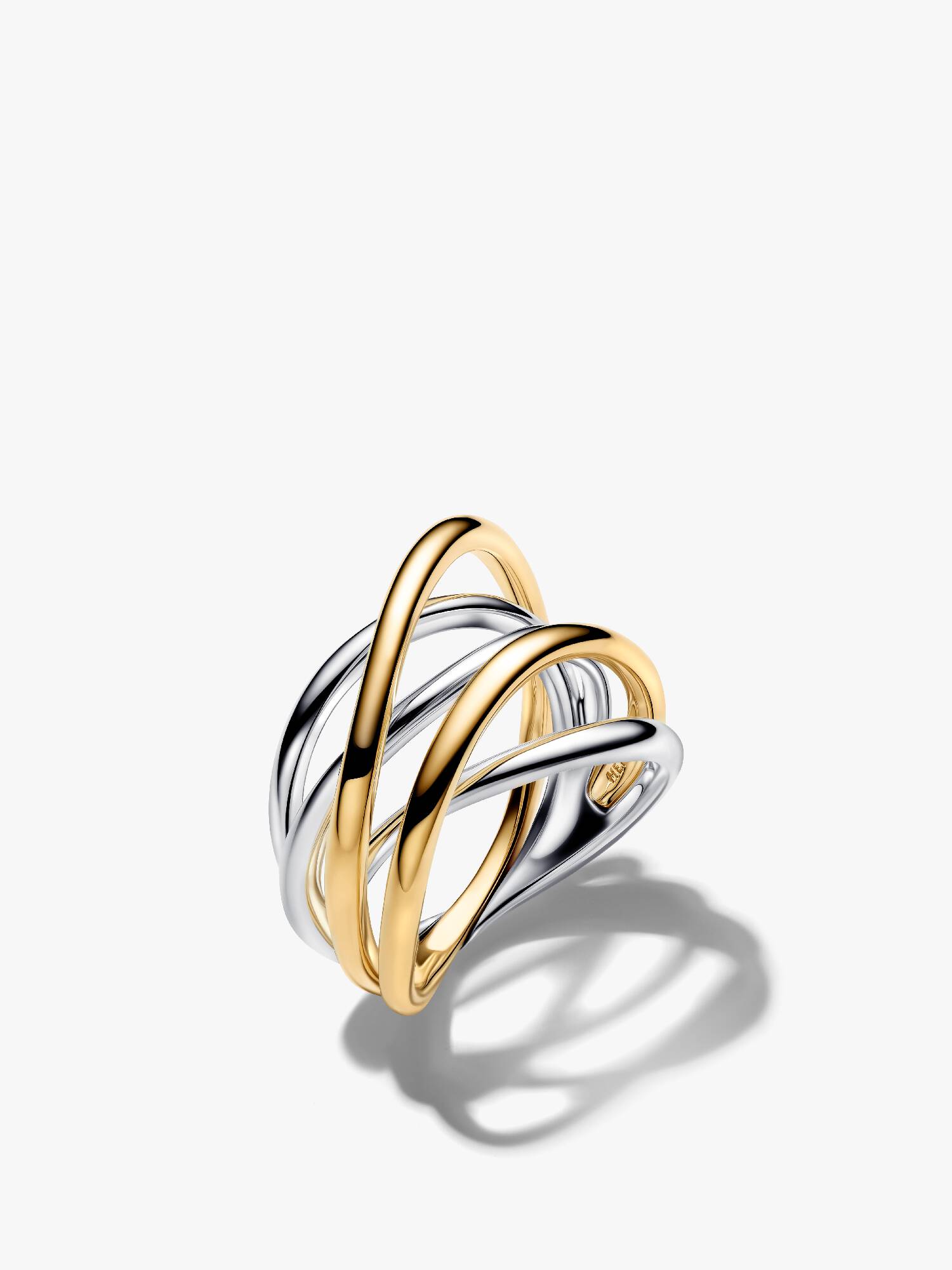 Anillo de Alianzas Entrelazadas en Dos Tonos