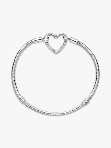 Brazalete Cadena De Serpiente Con Cierre De Corazón Pandora Moments
