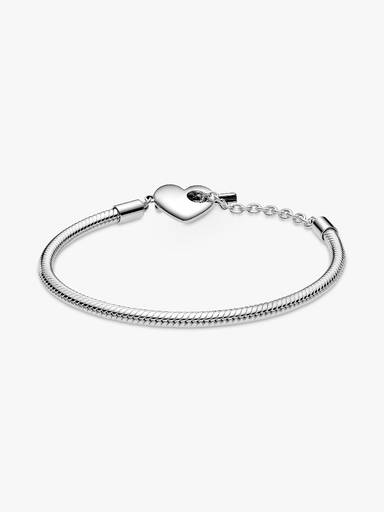 Brazalete Moments Cadena De Serpiente Con Cierre En T Y Corazón 16 cm