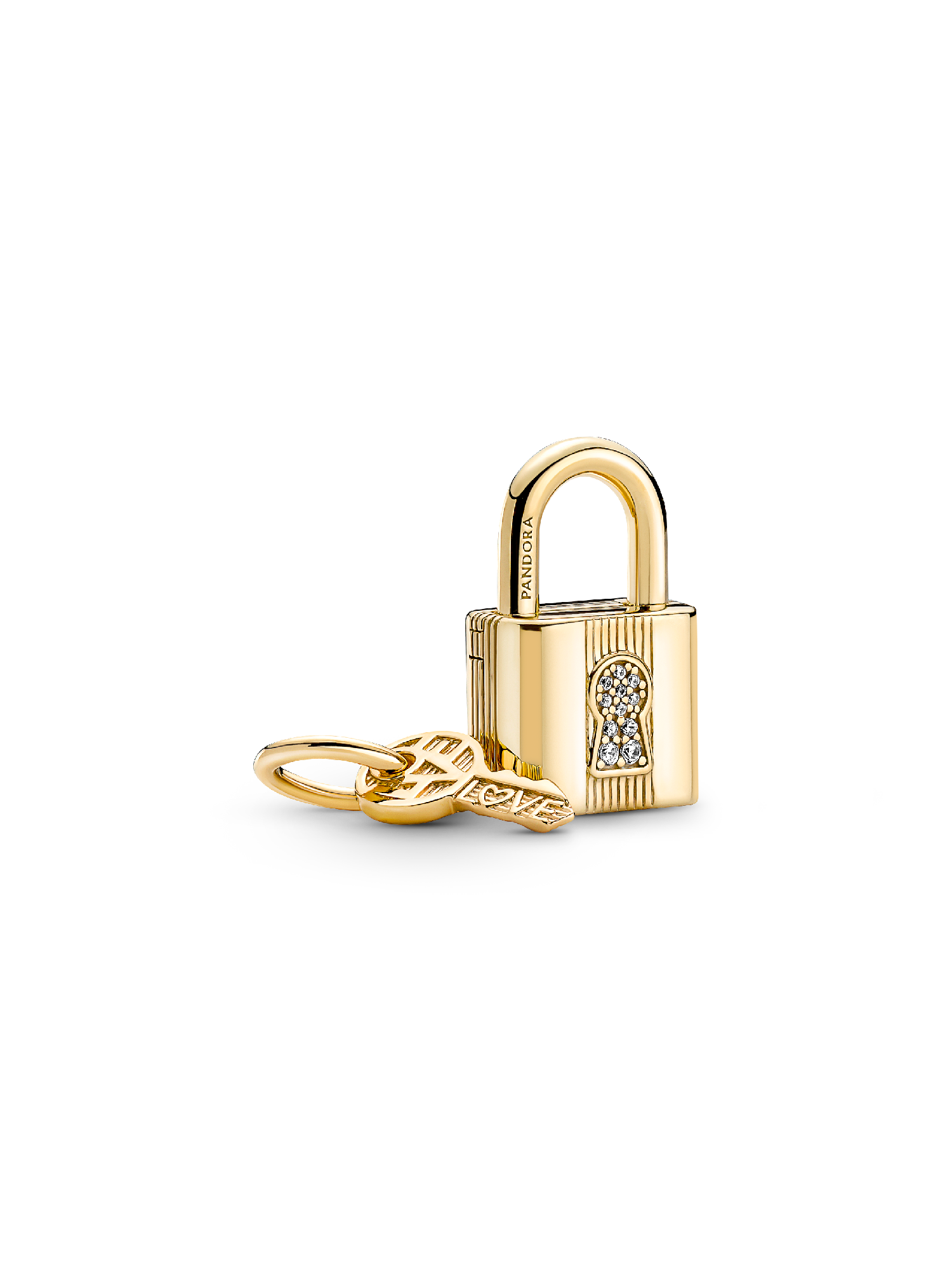 Charm Colgante Candado Y Llave Bañado En Oro 14k