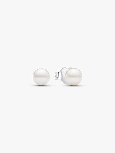 Aros de Botón Perla Cultivada de Agua Dulce Tratada de 4,5 mm Talla única