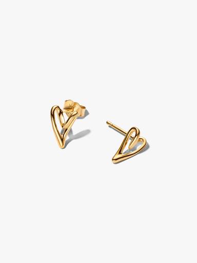 Aros de botón con forma orgánica de corazón