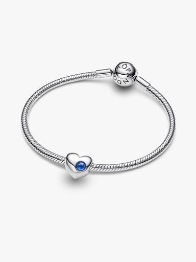 Charm Corazón de Piedra Azul Grabable
