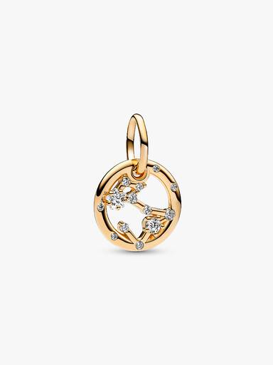 Charm Colgante Zodiaco Piscis Bañado en Oro de 14k