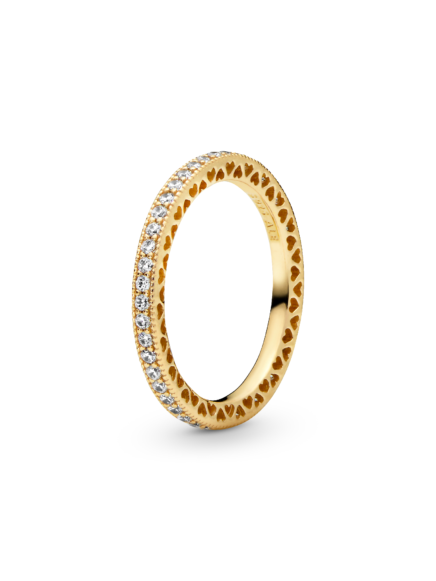 Anillo corazones con brillo Bañado en Oro de 14k