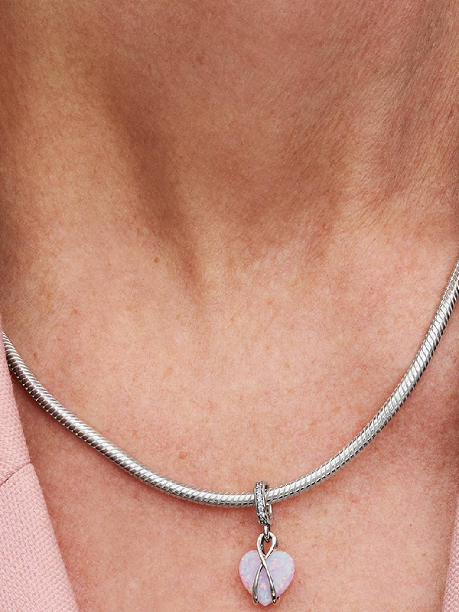 Charm Colgante Corazón Opalescente Mamá