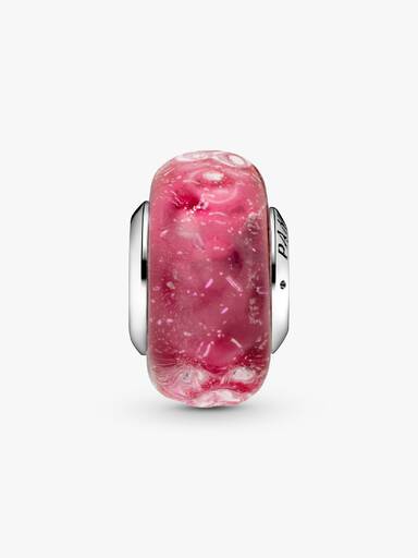 Charm de Cristal de Murano Rosa Fantasía Ondulado