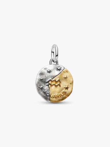 Charm medallón colgante del signo del zodiaco Acuario