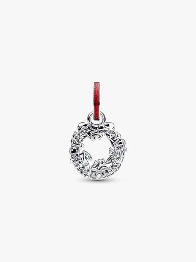 Charm Colgante Doble Corona de navidad