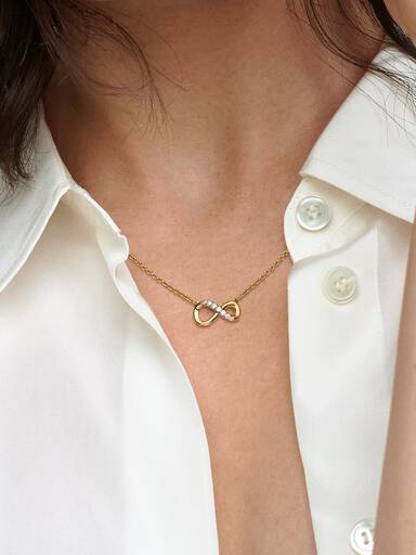Collar Infinito Brillante Dorado