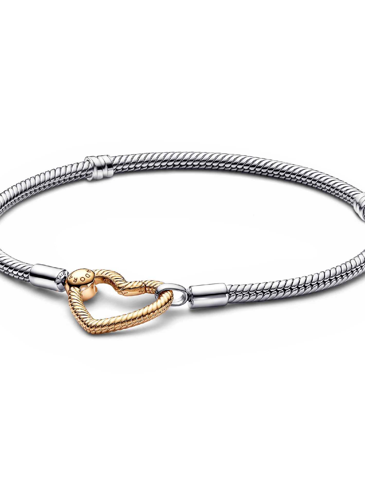 Brazalete cadena de serpiente con broche de corazón Pandora Moments Bañado en Oro de 14k
