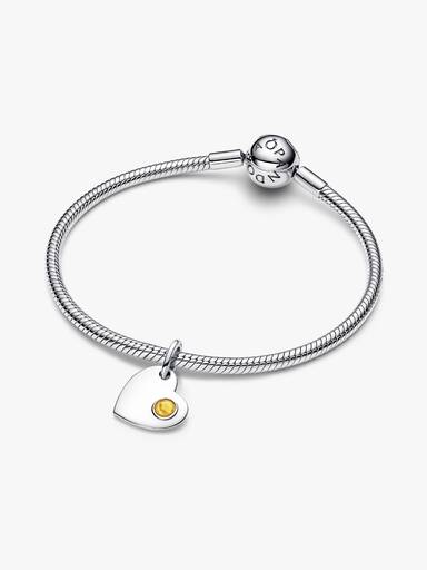 Charm Colgante Corazón Grabable de piedra color Miel