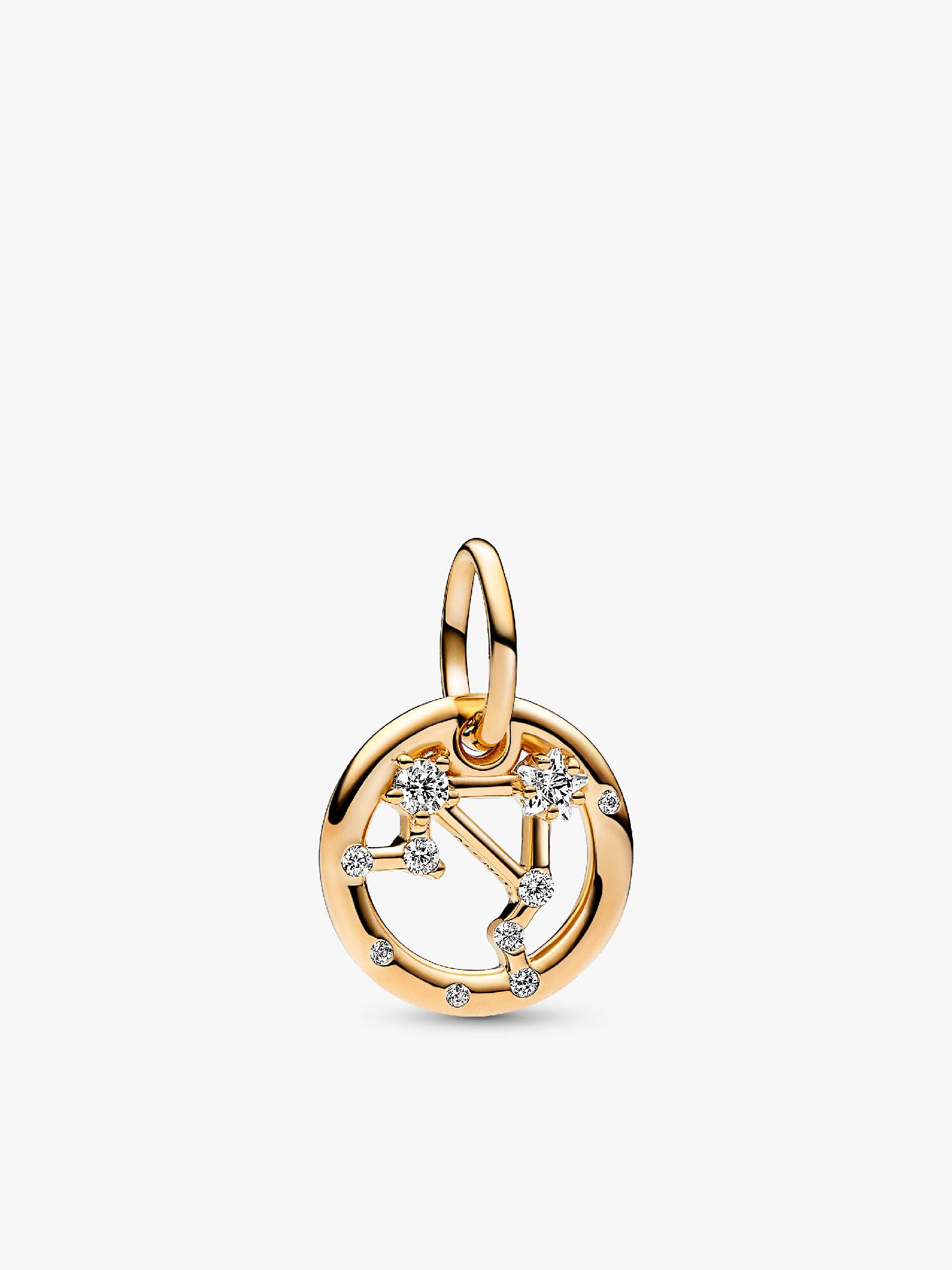 Charm Colgante Zodiaco Libra Recubrimiento en Oro de 14k Talla única