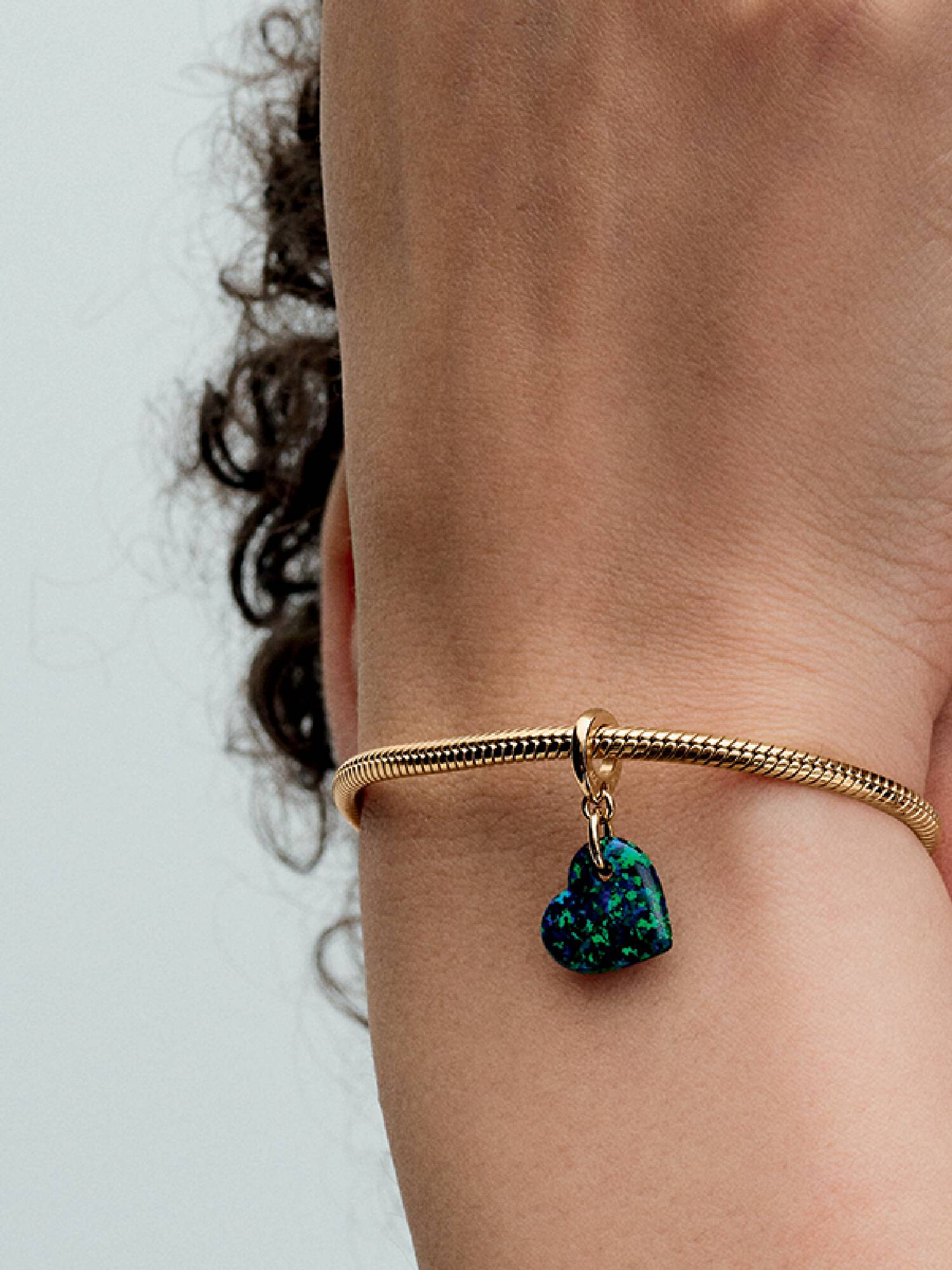 Charm Colgante Corazón Verde Opalescente Talla única