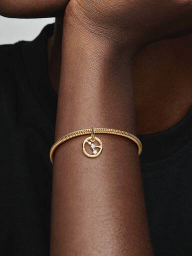 Charm Colgante Zodiaco Cáncer Bañado en Oro de 14k