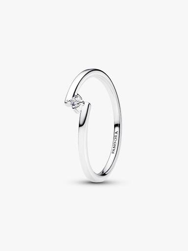 Anillo Solitario de banda abierta