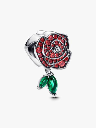 Charm Rosa Floreciendo Brillante Rojo