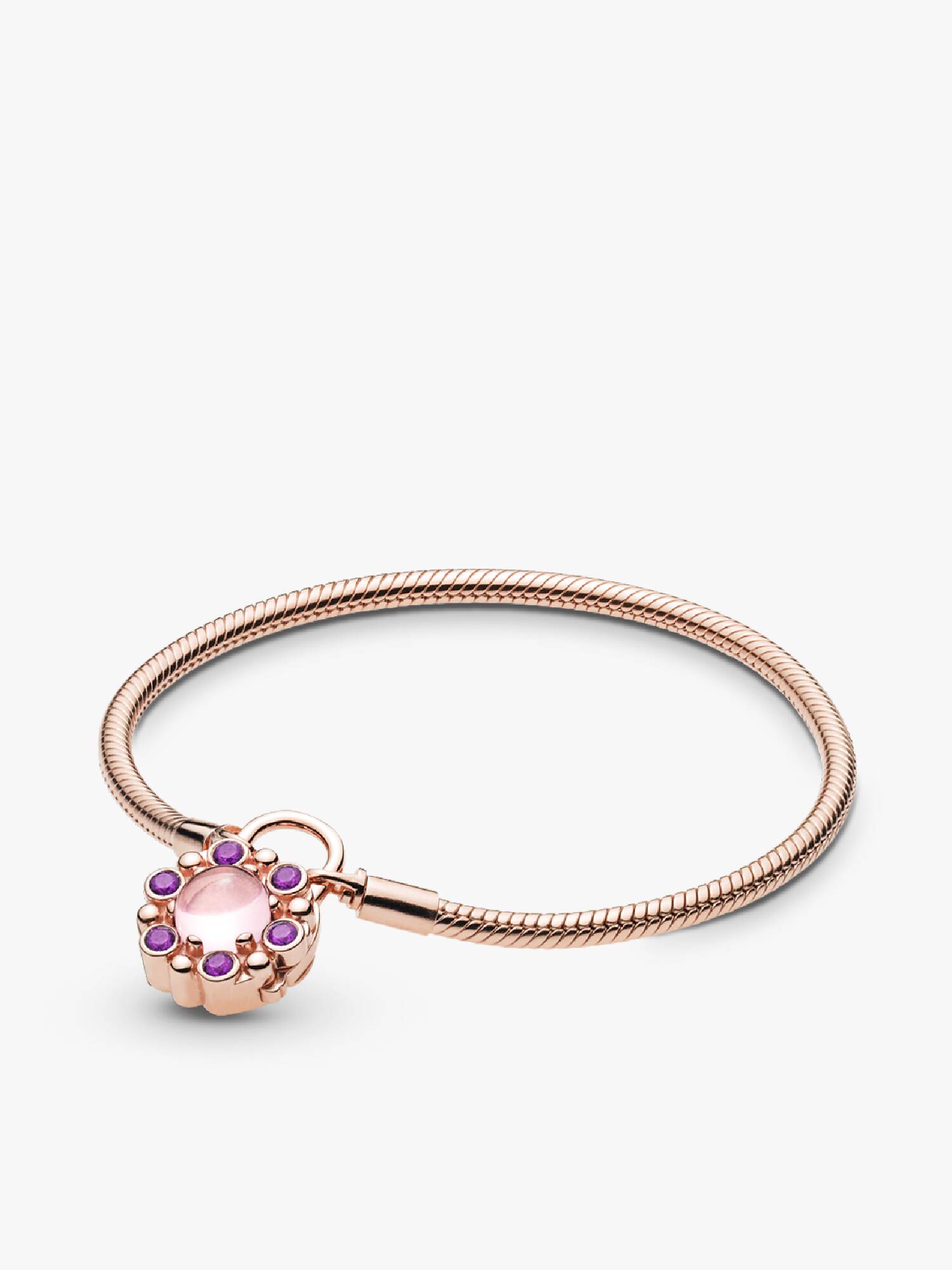 Pulsera Candado Resplandor Heráldico, PANDORA Rose™ y Cristales Rosa y Violeta