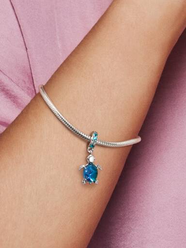 Charm Colgante Tortuga De Mar De Cristal Murano
