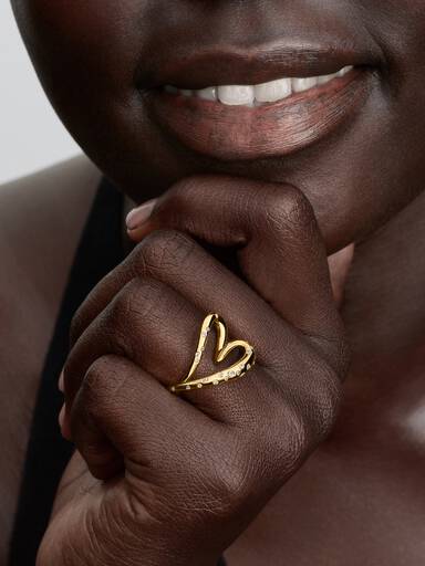 Set de Anillo Corazón con forma orgánica