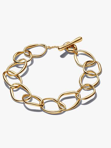 Brazalete de cadena de eslabones con forma orgánica