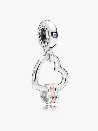 Charm Colgante Corazón Lleno De Amor Bañado en Oro Rosa de 14k