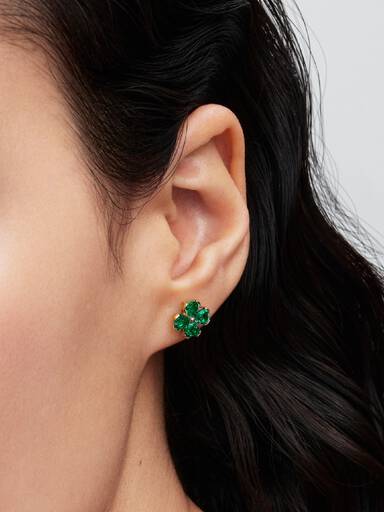 Aros de botón Trébol de la suerte verde