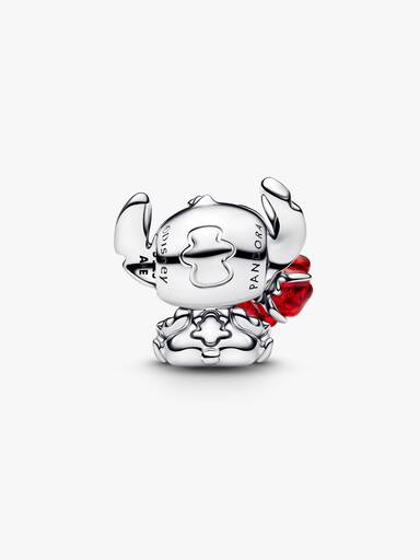 Charm de cristal de Murano rosa Stich de Disney