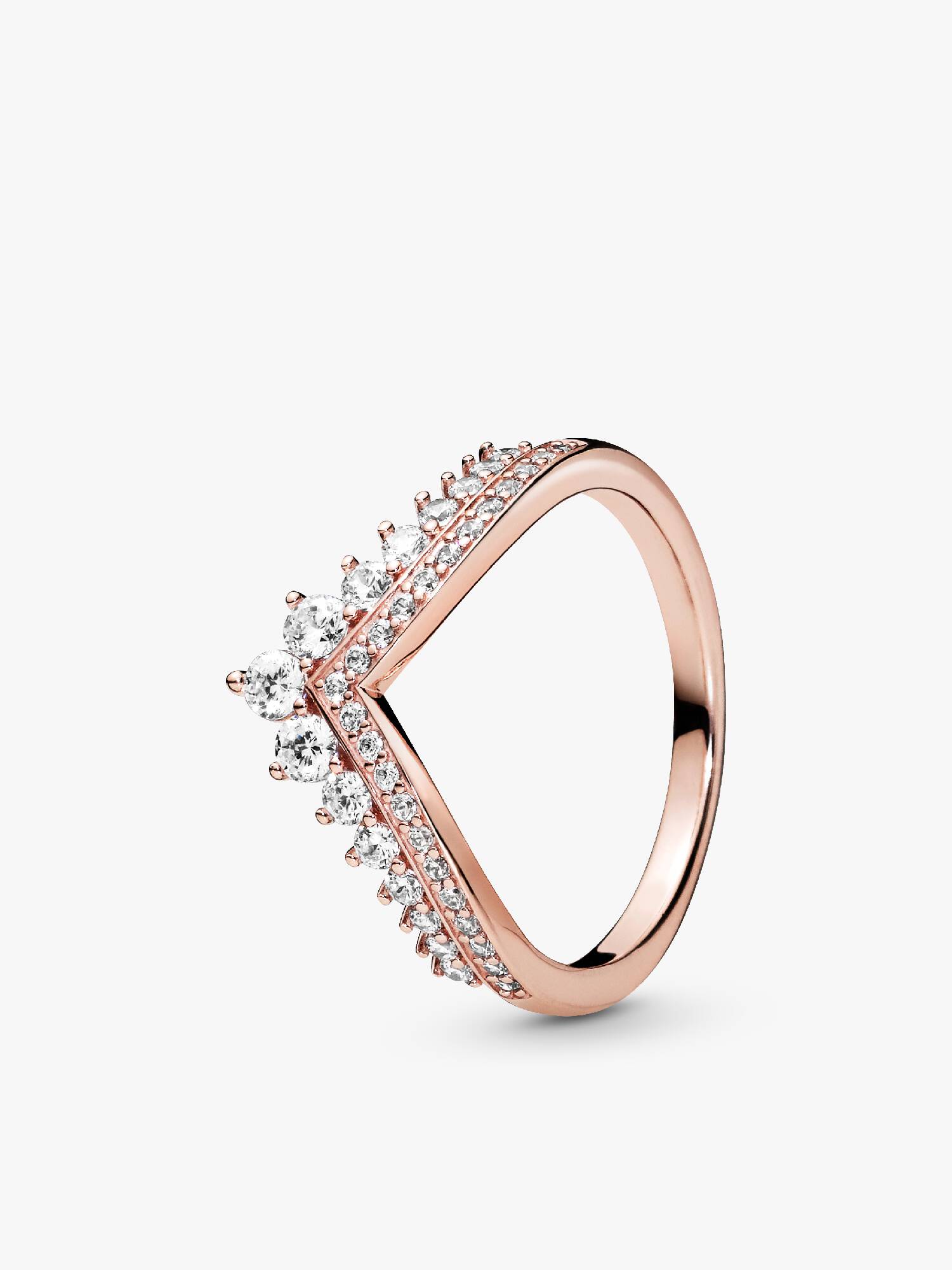 Anillo Hueso de los deseos Princesa Bañado en Oro Rosa de 14k