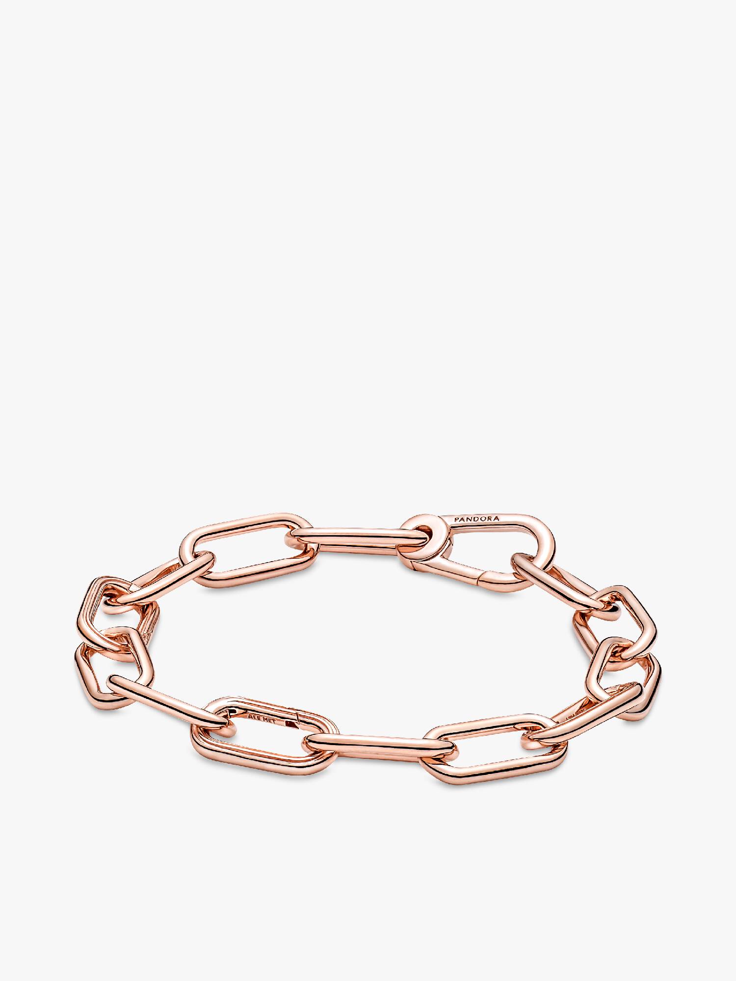 Brazalete De Cadena De Eslabones Tres Conectores Recubrimiento en Oro Rosa De 14K Pandora Me 15.50 cm