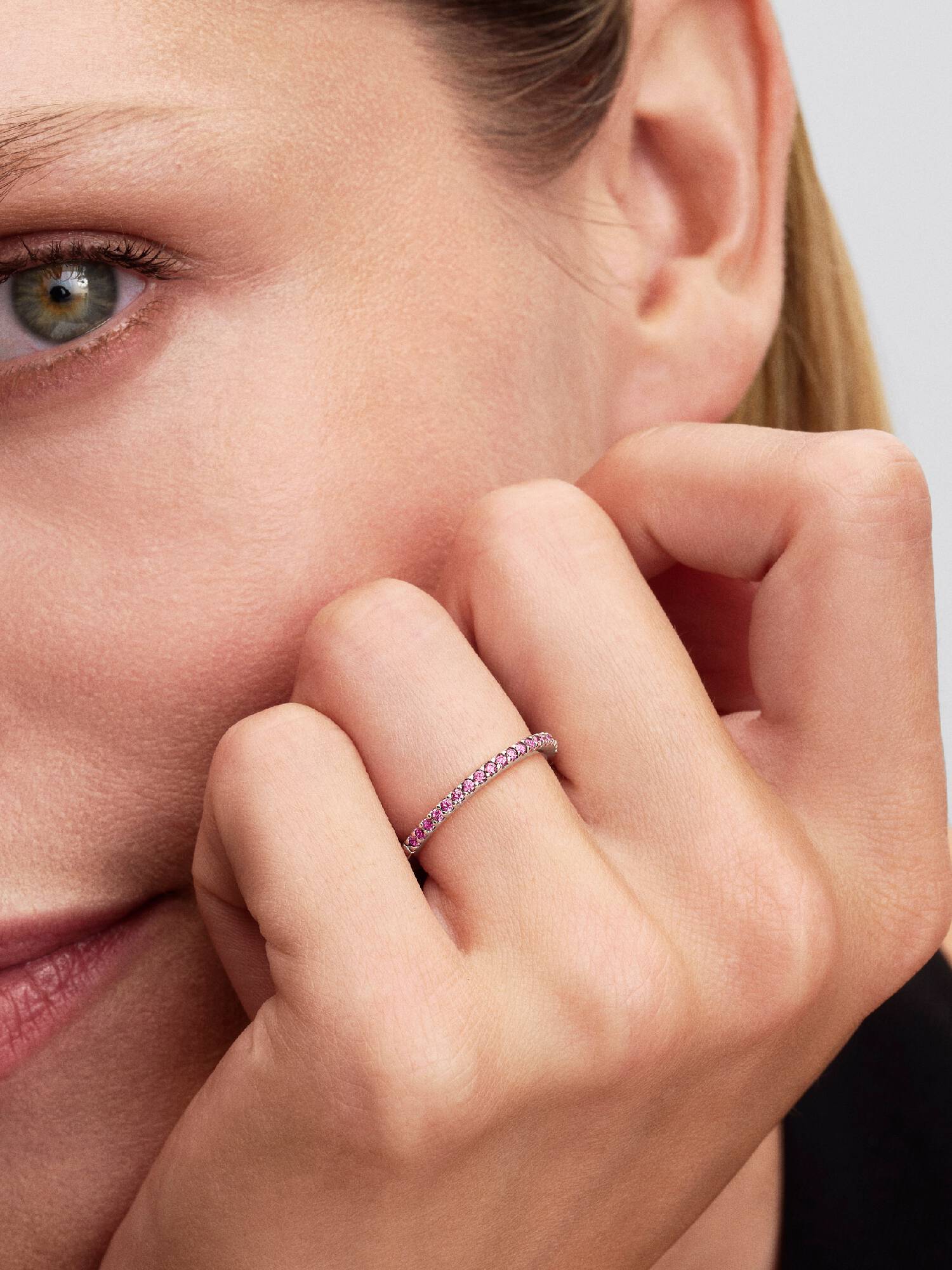 Anillo de Banda  Brillante Rosa