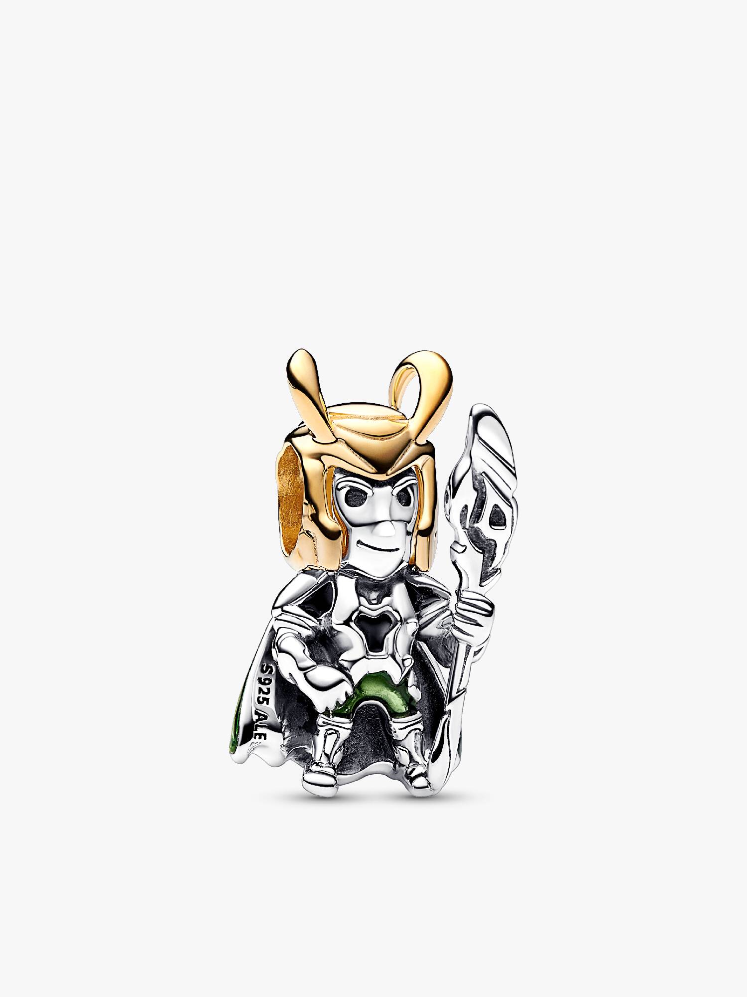Charm Loki de Marvel Recubrimiento en Oro de 14k | Pandora Plata Esterlina Talla única
