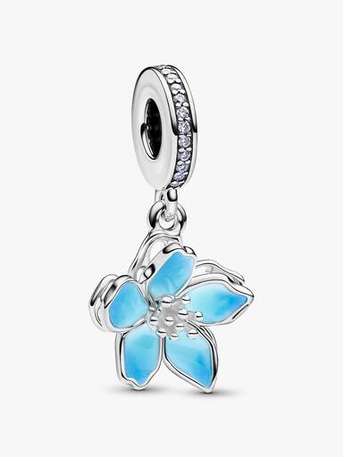 Charm colgante flor azul