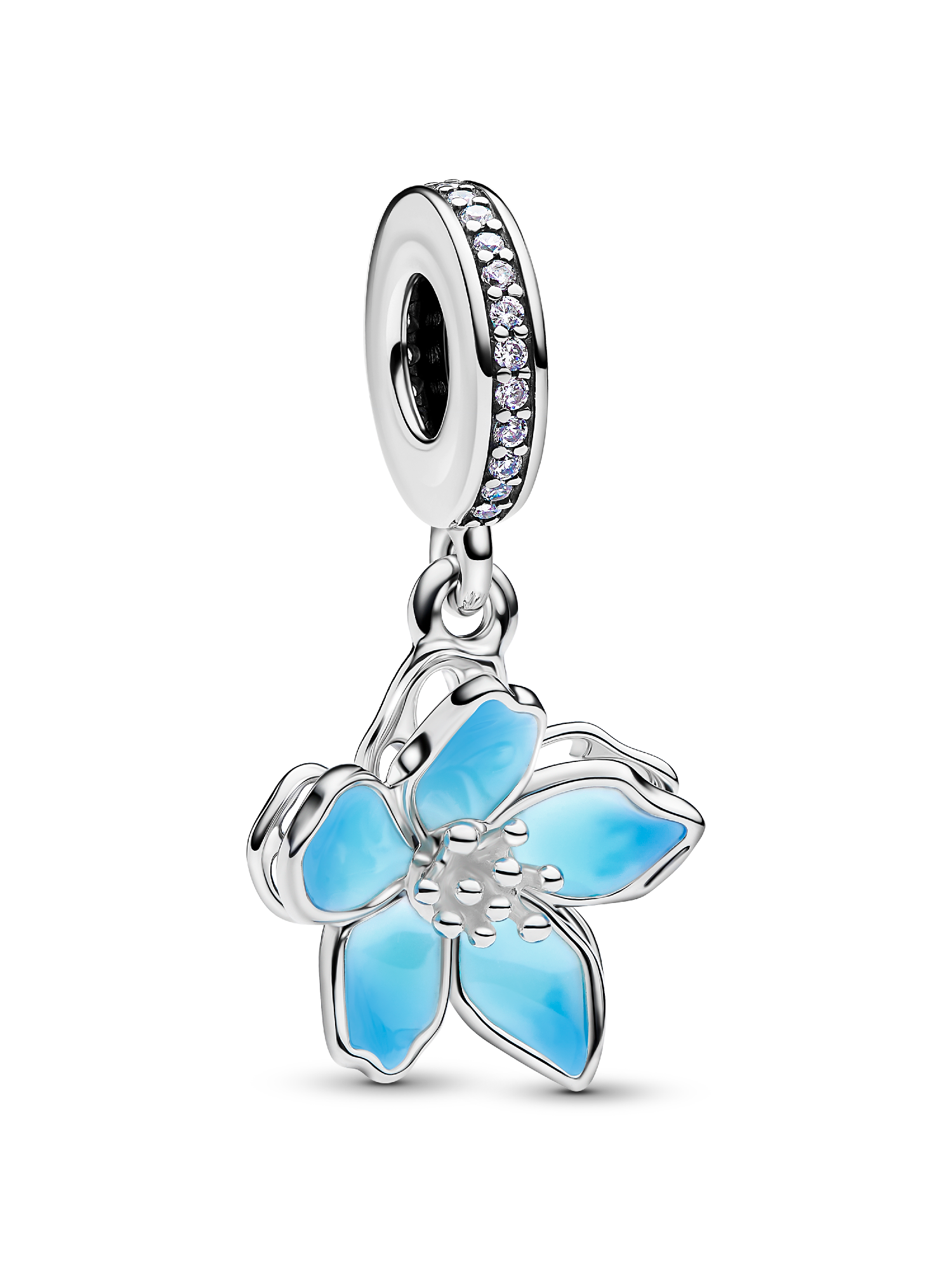 Charm colgante flor azul
