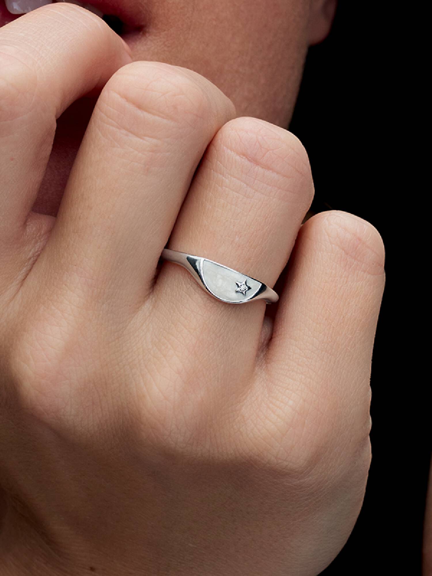 Anillo Pandora ME Mitad Sello Esmaltado Plata