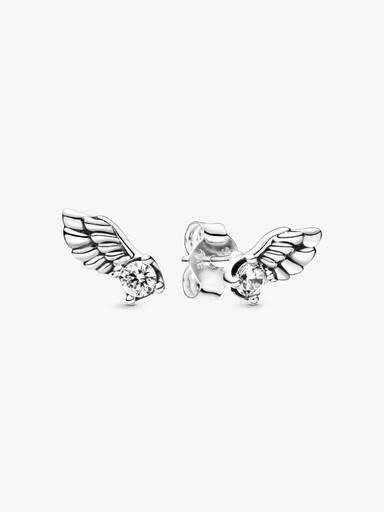 Aros de botón Ala de Ángel Brillante