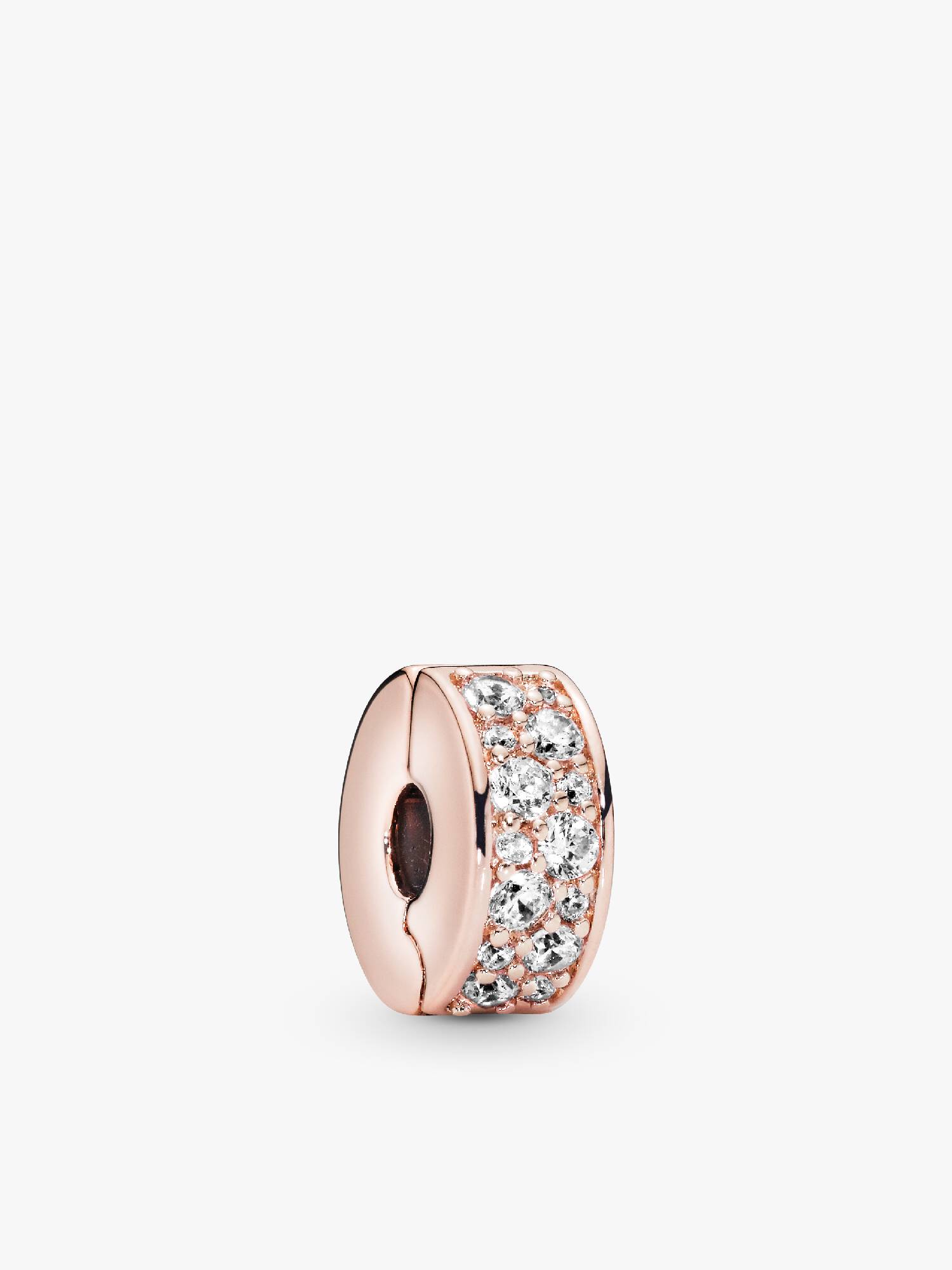 Charm Sujetador de pavé transparente Bañado en Oro Rosa de 14k