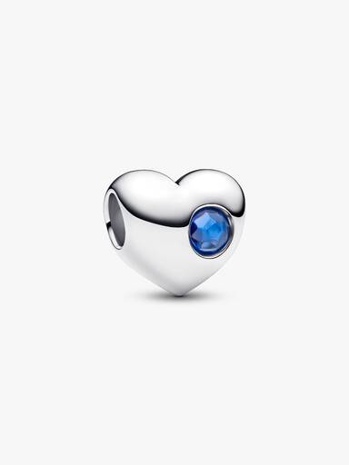 Charm Corazón de Piedra Azul Grabable