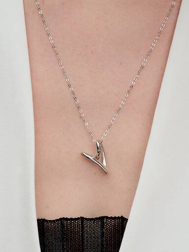 Collar Corazón Forma Orgánica Plata