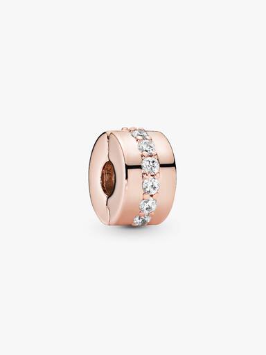 Charm Sujetador Hilera reluciente Bañado en Oro Rosa de 14k
