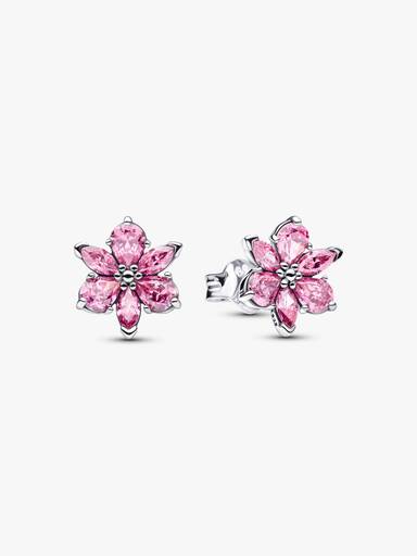 Aros de botón Flor Herbario rosa brillante