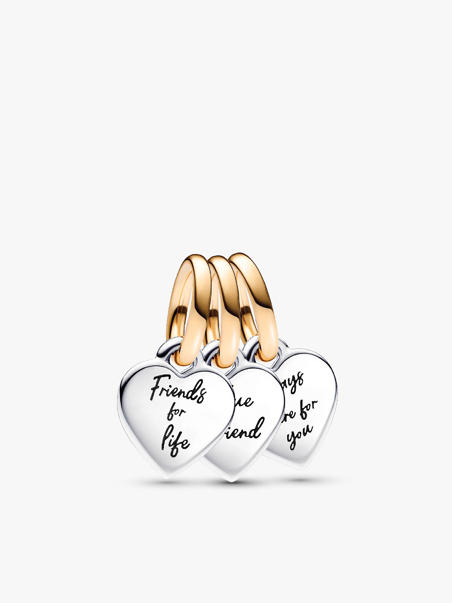 Charm Colgante Divisible Triple Amistad en Dos Tonos Recubrimiento en Oro de 14k | Pandora Plata Esterlina Talla única