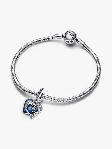 Charm Colgante Doble Corazón Estrella Fugaz Celestial