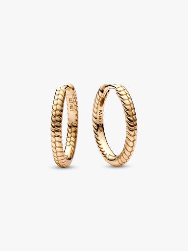 Aros de argolla Pandora Moments para Charm Pequeños Bañado en Oro de 14k