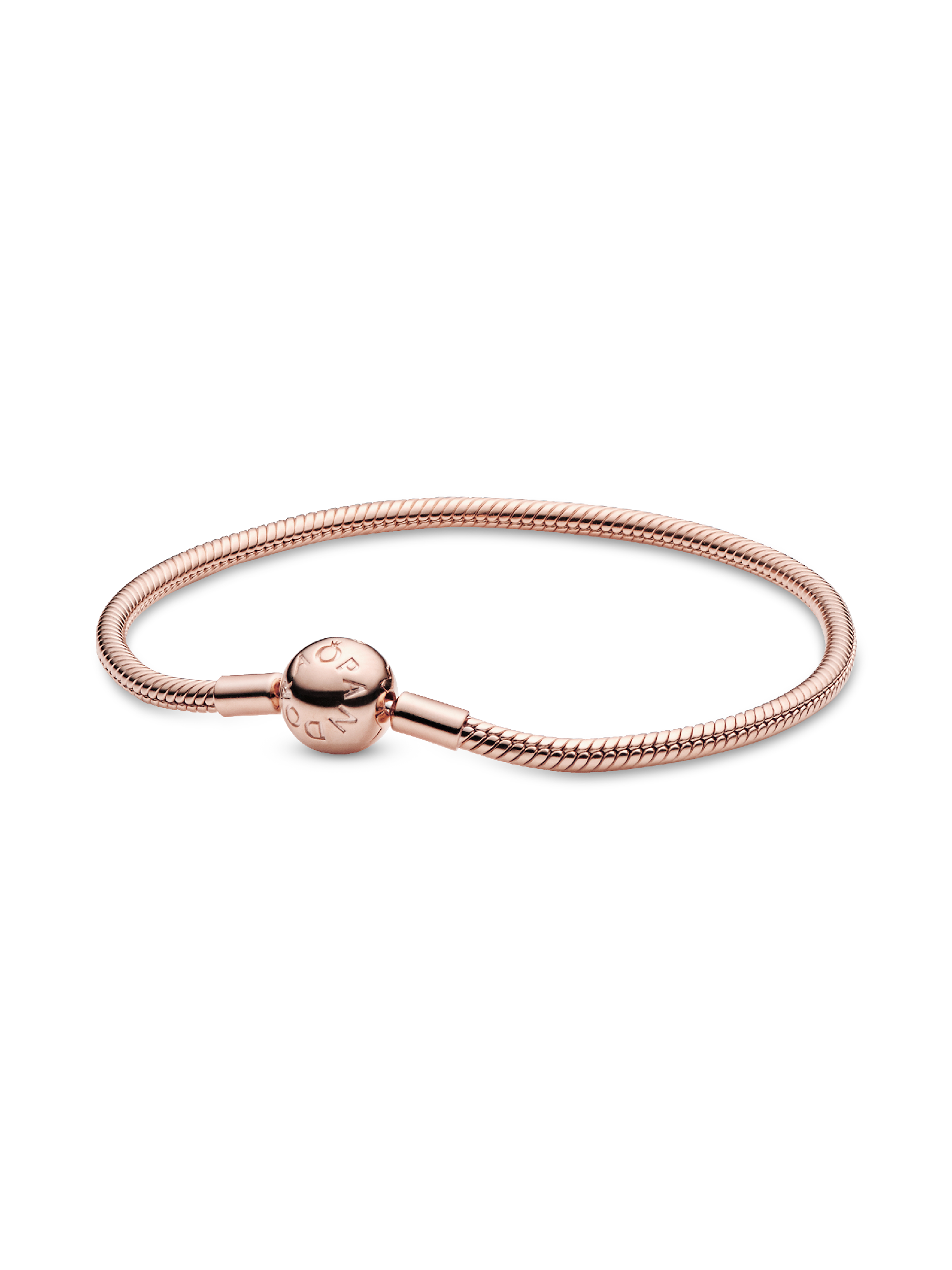 Brazalete cadena de serpiente con broche Pandora Moments en Recubrimiento en Oro Rosa de 14k