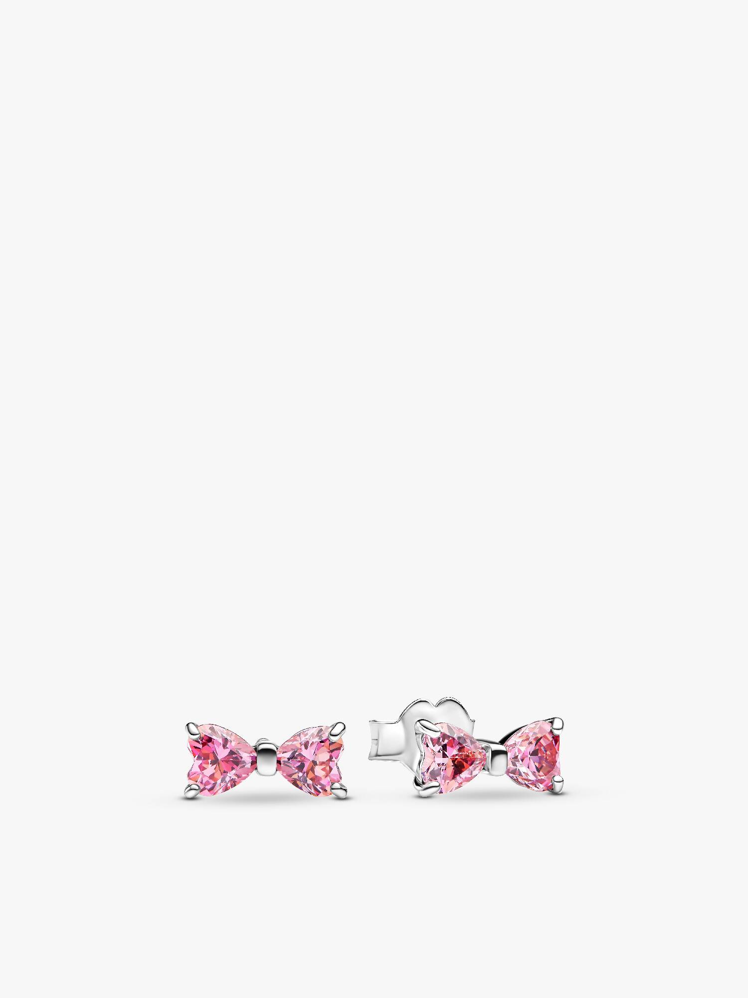 Aros de botón lazo rosa brillante