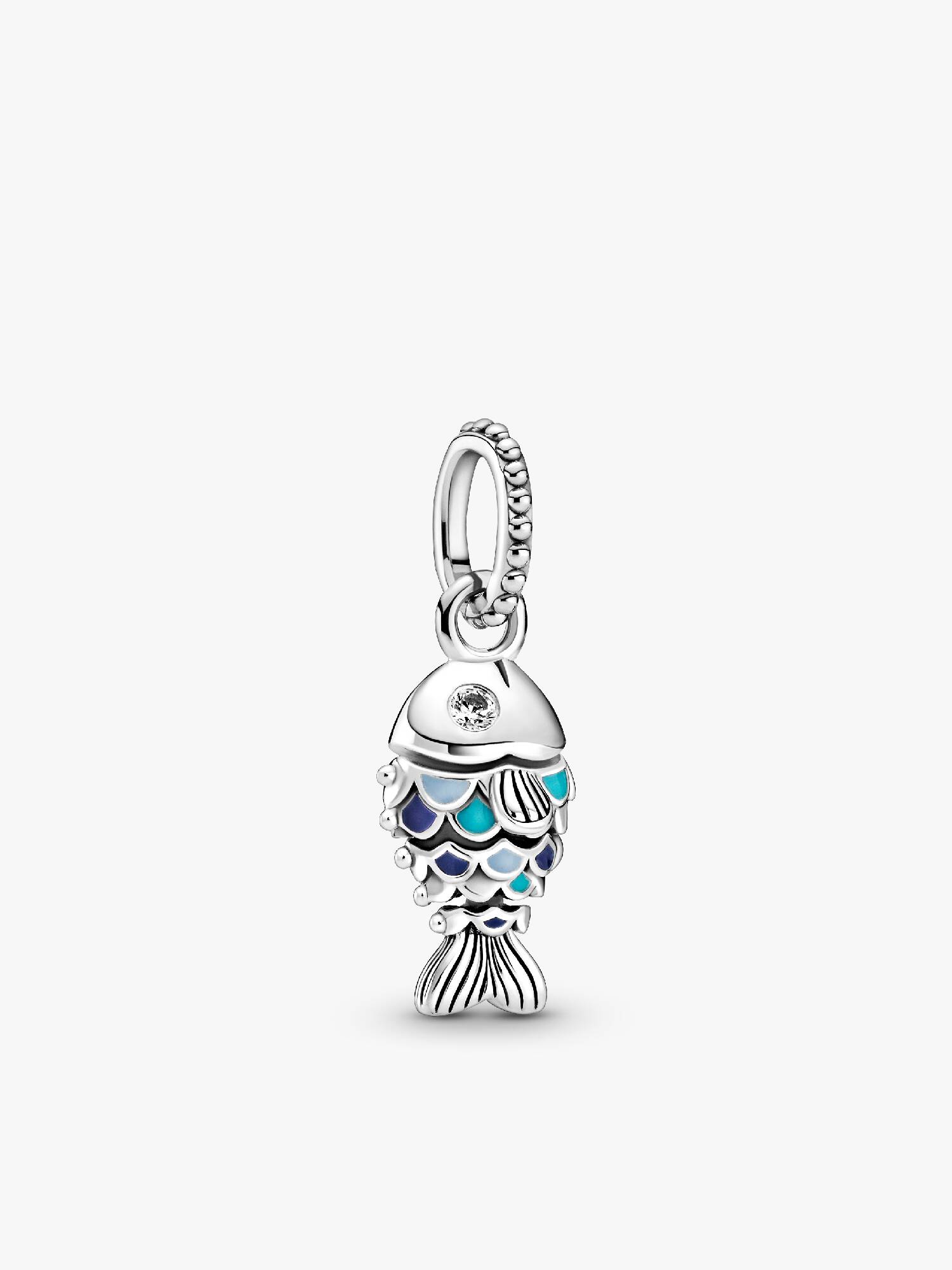 Charm Colgante Pez Con Escamas Azules