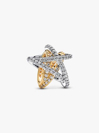 Charm Estrella Cruzada Brillante Talla única