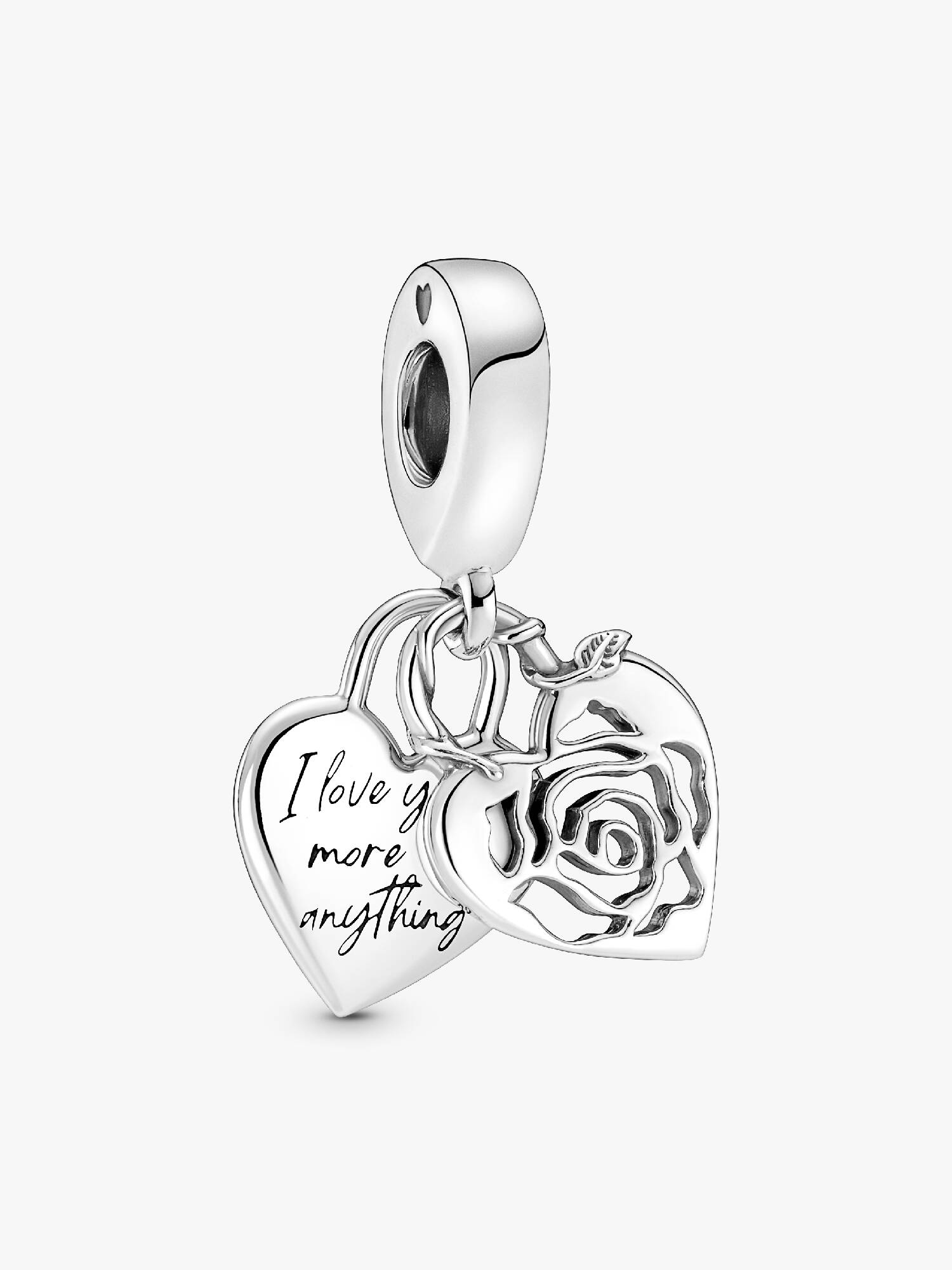 Charm Colgante Candado Del Corazón Con Rosa